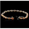 Image 3 : 14KT White Gold 6.60ctw Spessartite and Diamond Bracelet