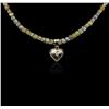 Image 2 : 14KT White Gold 32.44ctw Rough Diamond Necklace With Charm