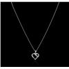 Image 1 : 10KT White Gold 0.10ctw Diamond Heart Pendant