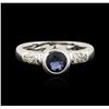Image 1 : 14KT White Gold 1.12ct Sapphire and Diamond Ring