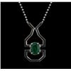 Image 2 : SILVER 2.00ct Emerald Necklace