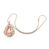 Image 1 : 14KT Rose Gold GIA Certified 49.49ct Morganite and Diamond Pendant With Chain
