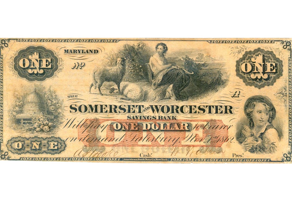 The Somerset and Worcester Savings Bank Maryland 1 Note