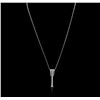 Image 2 : 14KT White Gold 0.18ctw Diamond Pendant With Chain