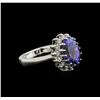 Image 2 : 4.25ct Tanzanite and Diamond Ring - 14KT White Gold