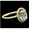 Image 2 : 14KT Yellow Gold 2.62ct Aquamarine and Diamond Ring