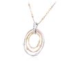 Image 3 : 14KT Three-Tone Gold 1.38ctw Diamond Pendant With Chain