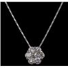 Image 2 : 14KT White Gold 2.10ctw Diamond Pendant With Chain