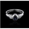 Image 1 : 14KT White Gold 1.00ct Sapphire and Diamond Ring