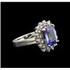 Image 2 : 3.25ct Tanzanite and Diamond Ring - 14KT White Gold