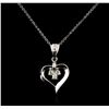 Image 1 : 14KT White Gold 0.25ctw Diamond Pendant With Chain