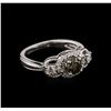 Image 2 : 14KT White Gold 0.87ctw Diamond Ring
