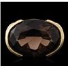 Image 1 : 14KT Yellow Gold 20.17ct Smokey Quartz and Diamond Ring