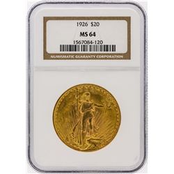 1926 NGC MS64 $20 St. Gaudens Double Eagle Gold Coin