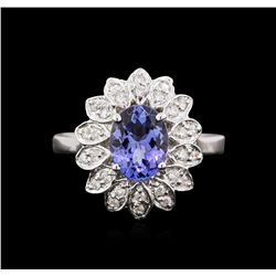 1.76ct Tanzanite and Diamond Ring - 14KT White Gold