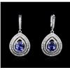 Image 1 : 14KT White Gold 2.62ctw Tanzanite and Diamond Earrings