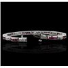 Image 3 : 14KT White Gold 0.90ctw Ruby and Diamond Bracelet