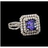 Image 2 : 14KT White Gold 2.16ct Tanzanite and Diamond Ring