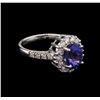 Image 2 : 2.52ct Tanzanite and Diamond Ring - 14KT White Gold