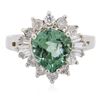 Image 1 : 14KT White Gold 2.74ct Tourmaline and Diamond Ring