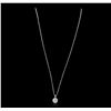 Image 2 : 14KT White Gold 0.96ctw Diamond Pendant With Chain