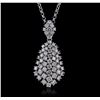Image 1 : 14KT White Gold 5.96ctw Diamond Pendant With Chain