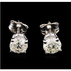 1.26ctw Diamond Stud Earrings - 14KT White Gold