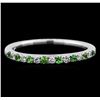 Image 1 : 0.13ctw Tsavorite and Diamond Ring - 18KT White Gold