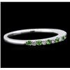 Image 2 : 0.13ctw Tsavorite and Diamond Ring - 18KT White Gold