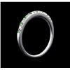 Image 3 : 0.13ctw Tsavorite and Diamond Ring - 18KT White Gold