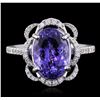 Image 1 : 14KT White Gold 3.09ct Tanzanite and Diamond Ring