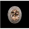 Image 1 : 9.97ct Morganite and Diamond Ring - 14KT Rose Gold