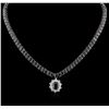 Image 1 : 63.79ctw Blue Sapphire and Diamond Necklace - 14KT White Gold