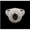 Image 1 : 1.17ct Alexandrite and Diamond Ring - 18KT White Gold