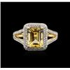Image 1 : 14KT Yellow Gold 2.12ct Citrine and Diamond Ring