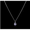 Image 2 : 14KT White Gold 2.12ct Tanzanite and Diamond Pendant With Chain