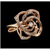 Image 2 : 14KT Rose Gold 0.42ctw Diamond Ring