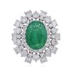 Image 1 : 14KT White Gold 3.81ct Emerald and Diamond Ring