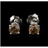 Image 1 : 14KT White Gold 0.86ctw Fancy Brown Diamond Stud Earrings