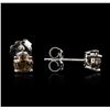 Image 2 : 14KT White Gold 0.86ctw Fancy Brown Diamond Stud Earrings