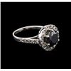 Image 2 : 3.95ctw Black Diamond Ring - 14KT White Gold
