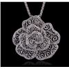 Image 1 : 14KT White Gold 0.77ctw Diamond Pendant With Chain