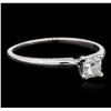 Image 2 : 14KT White Gold 0.40ct Princess Cut Diamond Solitaire Ring
