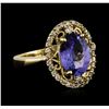 Image 2 : 14KT Yellow Gold 2.45ct Tanzanite and Diamond Ring