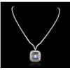 Image 1 : 18KT White Gold 16.60ct GIA Certified Aquamarine and Diamond Pendant With Chain
