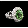 Image 2 : GIA Certified 7.79ct Paraiba Tourmaline and Diamond Ring - 18KT White Gold