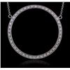 Image 1 : 14KT White Gold 0.94ctw Diamond Pendant With Chain