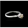 Image 2 : 14KT White Gold 0.70ct Round Cut Fancy Brown Diamond Solitaire Ring