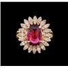 Image 1 : 1.99ct Ruby and Diamond Ring - 14KT Rose Gold