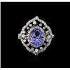 Image 1 : 14KT White Gold 2.84ct Tanzanite and Diamond Ring